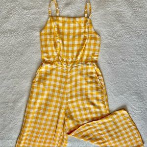 Old Navy Yellow Checkered Jumpsuit